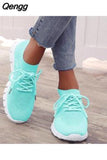Niulatu 2025 Summer Mesh Breathable Sneakers Women Platform Casual Sport Shoes Women Comfort Lace Up Running Shoes Plus Size DJSE
