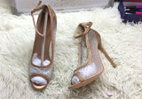 Niulatu Rhinestone Patchwork High Heel Shoes Champagne Glittering Heels Pumps Bling Bling Crystal Wedding Dress Shoes Bride DJSE