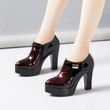 Niulatu 32-43 Block Heel Deep Mouth Platform Pumps Women Shoes 2025 Fall Winter High Heels Shoes Ladies Office Party Shoe DJSE