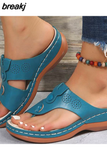 Niulatu Women Sandals Soft Bottom Summer Shoes For Women Wedge Heels Sandalias Mujer Beach Slippers Women Flip Flops Summer Sandals DJSE