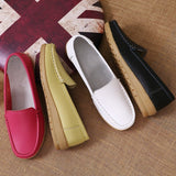 Niulatu Women Flats Shoes Casual Flat Shoes Women Loafers Shoes Soft Leather Slip On Solid Women's Shoes DJSE
