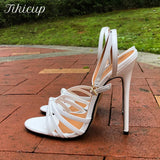 Niulatu Size 39-48 Drag Queen Cross-dresser Sexy Stiletto Sandals Pumps Women 13.5cm Extremely High Heel Summer Shoes DJSE