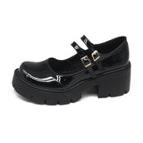 Niulatu Janes Women's Patent Leather Pumps Ladies Lolita Shoes Woman Waterproof Platform Cosplay High Heels Female Vintage Footwear DJSE