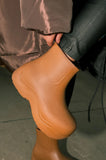 Niulatu Design Modern Fashion Ankle Rainboots Elastic Waterproof Upper Thick Platform Flat Height Increasing Non Slip Rainy Shoes DJSE