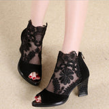 Niulatu Peep Toe sandals sexy heels single shoes women shoes in Europe and America 2025 spring and summer gauze mujer DJSE