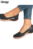 Niulatu Women Sandals Summer Ladies Slides Shoes Leather Breathable Slippers Women Sandals Outside Casual Flats Retro Slipper DJSE