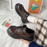 Niulatu brown Shoes for Women Lace Up Women Casual Shoes Low Ladies Comfortable Leather Shoes Zapatillas Mujer cotton boot DJSE