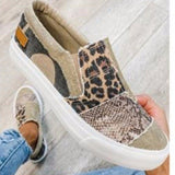 Niulatu Women shoes 2025 flat shoes snake print lazy shoes casual shoes platform canvas shoes plus size women shoes zapatos de mujer DJSE