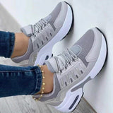 Niulatu Platform Sneakers 2025 New Fashion Plus Size Casual Sports Shoes Women Lace-up Mesh Breathable Women's Vulcanized Shoes DJSE