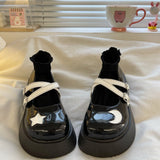 Niulatu on heels 2025 new platform shoes kawaii heart buckle lolita shoes uniform bow thick heels Mary Jane shoes women's shoes DJSE