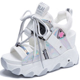 Niulatu New Lady Platform Chunky Sandals Lace Up Buckle Punk Cool Women's Sandals Open Toe Casual Summer Sports Shoes DJSE