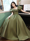Niulatu Evening Dress Temperament Long Bubble Sleeve Princess Dress HZ1007