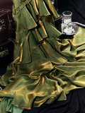 Niulatu Retro A line Spaghetti Straps Green Long Prom Dress Birthday Dresses SD497