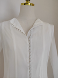 Niulatu Sheath Scoop Neckline White Long Sleeves Short Homecoming Dresses Birthday Outfits SD369