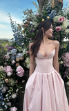 Niulatu Strapless A Line Long Prom Dress Elegant Evening Dress Brithday Outfits HZ1007