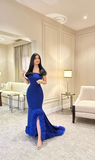 Niulatu Blue Mermaid Evening Dress Blue Formal Dress HZ1007