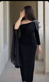 Niulatu Black Evening Dress Black Formal Gown HZ1007