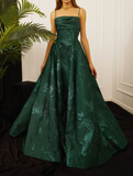 Niulatu Spaghetti Straps A-line Green Prom Dresses, Long Prom Dresses HZ0113