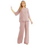 Niulatu Chiffon Mother of The Bride Dress Plus Size Pant Suits Ruffle HZ1007