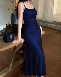 Niulatu Satin Tulle Spaghetti Straps Prom Dress Evening Dress HZ1007