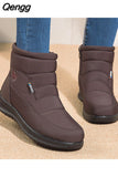 Niulatu New Thick Plush Winter Boots for Women Non-slip Waterproof Snow Boots Woman Flat Heels Warm Cotton Padded Shoes DJSE