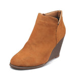Niulatu Women's High Boots Wedges Heels Woman 2025 Ankle Boots Female Fashion Zip Ladies Short Shoes Footwear Winter Pumps Plus Size 43 DJSE