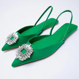 Niulatu Women's Pumps Fashion Pointed Slingback Female Stiletto Elegant Colorful Shallow Mouth Ladies Prom Shoes DJSE