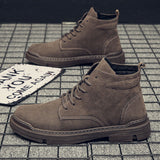 Niulatu Men's High Top Work Shoes Fashion Boots Men's Casual Tooling Shoes Zapatos De Hombre Platform Boots Men Black Shoes for Men DJSE