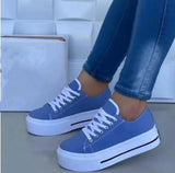 Niulatu Women Shoes 2025 Pattern Canvas Shoe Casual Women Sport Shoes Flat Lace-Up Adult Zapatillas Mujer Chaussure Femme DJSE