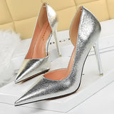 Niulatu Shoes High Heels Gold Sliver Black Champagne Women Pumps Sexy Wedding Shoes Stiletto Heels Female Shoes Plus Size 43 DJSE