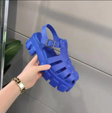 Niulatu New brand Fashion Shoes Women Thick Heel Platform PU Leather Sandals For Woman 2025 Outdoor Ins Casual Footwear heels DJSE