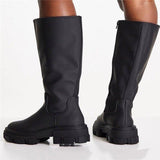 Niulatu 2025 Ins Women's High Boots Flat Heels Shoes Autumn Winter Knee High Women Boots Fashion Round Toe Platform Boots DJSE