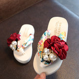 Niulatu New Non-slip Children's Flip-flops Girls Fashion Beach Shoes Pinch Sandals Female Flowers Slippers Women Wear Size DJSE