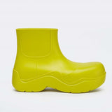 Niulatu Design Modern Fashion Ankle Rainboots Elastic Waterproof Upper Thick Platform Flat Height Increasing Non Slip Rainy Shoes DJSE