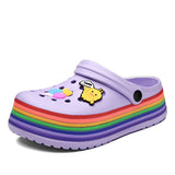 Niulatu Cartoon Summer Clogs Women Platform Sandals Casual Women EVA Sandals Rainbow Bottom Garden Shoes Women sandalias verano DJSE