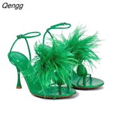 Niulatu Sandals Women genuine leather Narrow Band Ankle Strap Gladiator Sandalias Summer Sexy Party Dress Shoes Stilettos DJSE