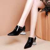 Niulatu 2025 Spring New Women's Shoes Girls' Leather High Heels Pointed Toe Woman Pumps Luxury White Black Dress Shoe Loafers DJSE