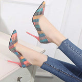 Niulatu 34-42 2025 Spell Color Women Pump High Heels Single Shoes Female Summer Patent Leather Wedding Party Woman Gladiator DJSE