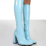 Niulatu Women Platform Thigh Boots Pink Black Party Shoes Plus Size Patent Leather Ytmtloy Knee High Botines De Mujer Sexy DJSE