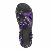 Niulatu Shoes Woman Sandals Color Matching Rope Knot Beach Toe Sandals Fashion Comfortable Women Plus Size Shoes DJSE