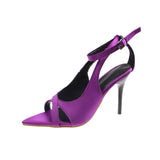 Niulatu Women Sandals Satin Hollow High Heels Stiletto Fashion Sandles Women Heels Ladies Shoes Women's Sandals DJSE