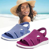 Niulatu Women Shoes Summer 2025 Fish Flying Velcro Women Casual Sandals Comfort Flat Sneaker Sandals Women's Size 43 Zapatillas Muje DJSE
