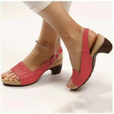 Niulatu Toe Flip Flop Beach Women's Sandals Plus Size Women's Shoes Buckle Strap Women Shoes Thick High Heels Sandals Rear Band DJSE