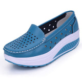 Niulatu Shoes Loafers For Women 2025 Wedges Sneakers Floral Single Woman White Shoes Platform Breathable Female Vulcanized Shoes DJSE