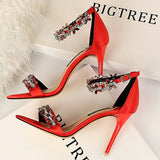 Niulatu Shoes Open Toe Rhinestones Sandals Women 2025 New Designer Sexy High Heels Sandals Female Shoes Summer Heeled Sandals DJSE
