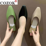 Niulatu Fashion Pointed Toe Mules Women Summer Slippers Candy Color Flats Slip-on Holiday Ladies Sandals Slides PU Women Shoes DJSE