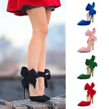 Niulatu 2025 Stilettos Summer Large Size 43 Bow Luxury High Heels Sandals Ladies Black Red Party Pumps Dress Woman Shoes Mules DJSE