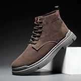 Niulatu and Winter Work Boots Men's British Tactical Ankle Boots Fashion High Top Men's Shoes 2025 New Sapatos Para Hombre DJSE