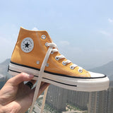 Niulatu Women&Men Fashion Vulcanize Shoes Woman Sneakers New Rainbow Retro Canvas Shoes Flat Fashion Comfortable High Shoes Women DJSE