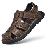 Niulatu Classic Men Sandals Summer Outdoor Walking Men Sneakers Breathable Men Sandals Genuine Leather Casual Shoes Men DJSE